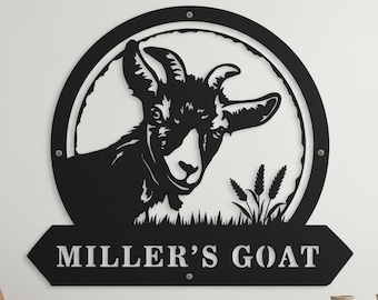 Custom Farm Goat Decor,Rustic Goat Metal Sign,Custom Metal Goat Sign,Farmhouse Goat Wall Art,Personalized Goat Farm Sign,Farm Wall Decor