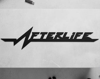 Sci-Fi Inspired Text Wall Art,Afterlife Style Wall Sign,Metal Futuristic Room Decor,Cyberpunk Metal Text Decor,Modern Sci-Fi Word Wall Decor