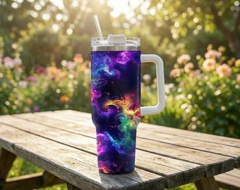 40oz Galaxy Tumbler: Cosmic Space Stainless Steel Travel Mug – Astronaut Lover Drinkware