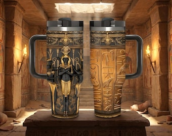 Ancient Egyptian Pharaoh 40 Oz Tumbler, Insulated Stainless Steel Travel Mug