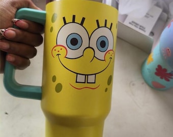 SpongeBob SquarePants 40oz Stainless Steel Tumbler – Funny Cartoon Travel Cup