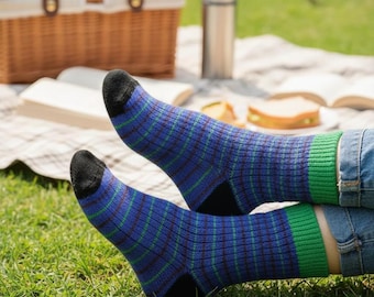 Chaussettes tendance à rayures colorées et polyvalentes