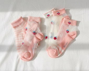 Socquettes pastel en mesh transparent, Chaussettes basses respirantes pastel, Chaussettes basses respirantes pastel en mesh transparent pour tenues estivales décontractées