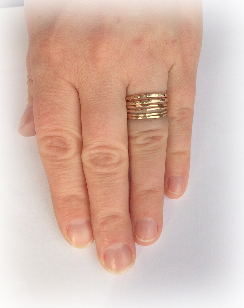 Stacking Rings Multiple Rings Copper Stacking Rings Gold Thin Rings Bands Silver Knuckle Rings Texturized Rings Midi Ring
