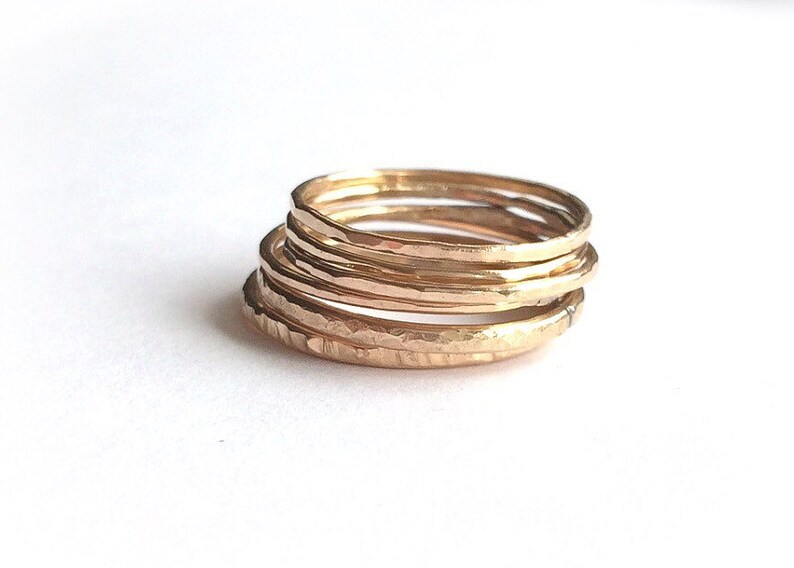 Stacking Rings Multiple Rings Copper Stacking Rings Gold Thin Rings Bands Silver Knuckle Rings Texturized Rings Midi Ring