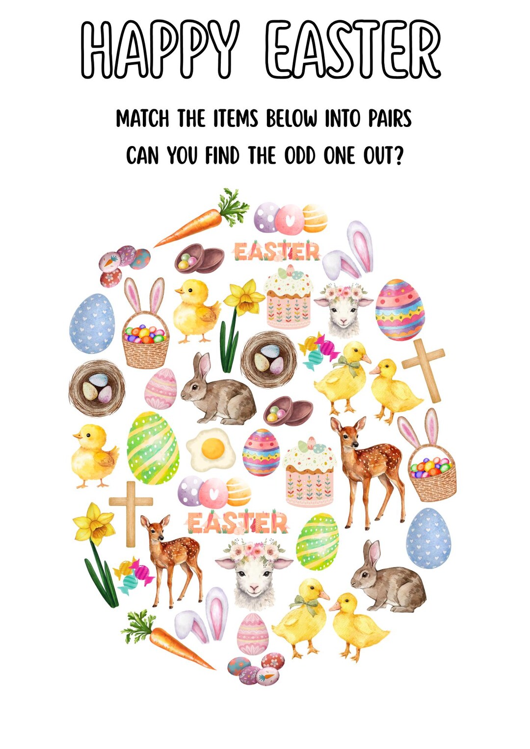 Easter Printable Activity Pack for Kids, 5 Page Preschool Worksheet ...