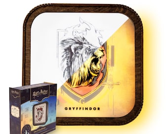 Lámpara de noche con forma de león de Gryffindor, lámpara LED inspirada en Harry Potter, decoración acrílica para la casa del mago, luz mágica para el dormitorio, luz nocturna para los valientes fans de HP.
