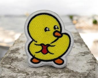 Opstrijkbare borduurpatch eend