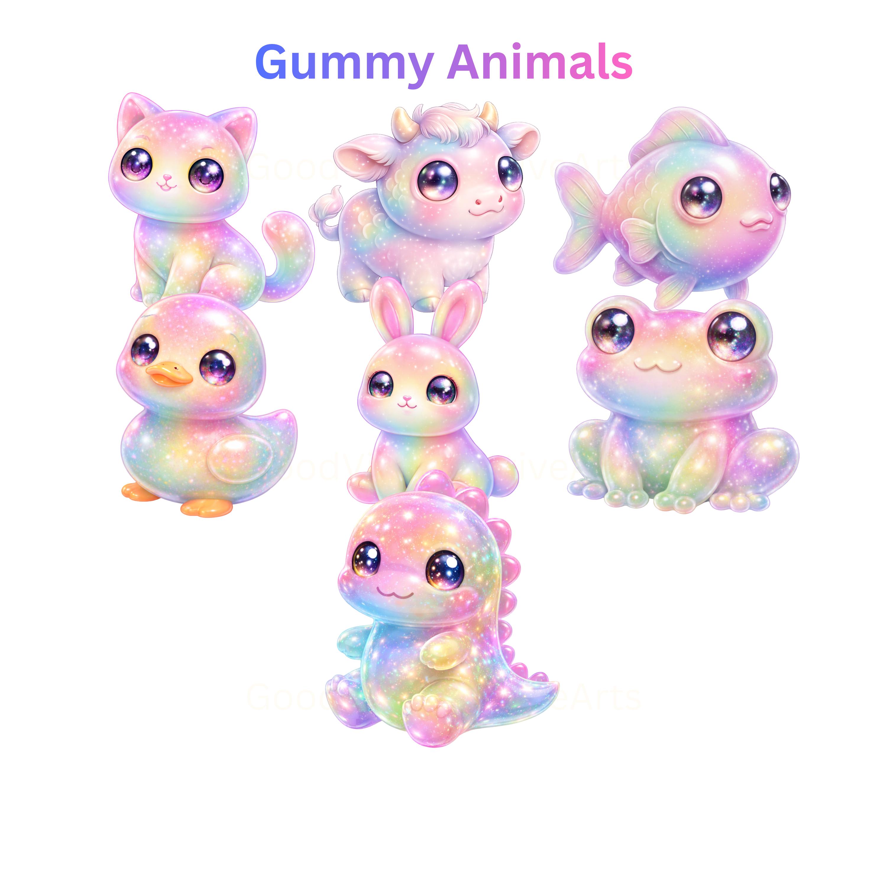 Y2K Gimme Gummy Aesthetic Clipart PNG | Rainbow Jelly Candy Stickers ...