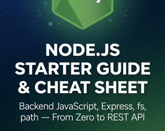 Node.js Spickzettel PDF – BackendJavareifreif, Express-API , 50 CLI Projekte (Digitaler Download)