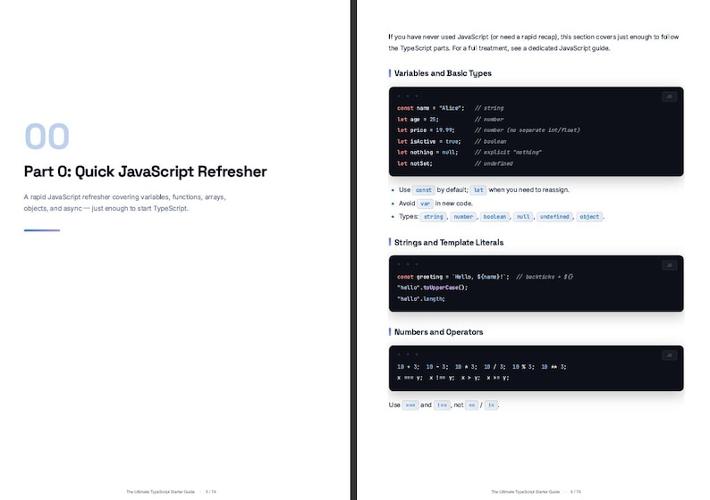 TypeScript Programmier-Anleitung & Spickzettel | Anfänger bis Projekt (Digitaler Download) Bild 4