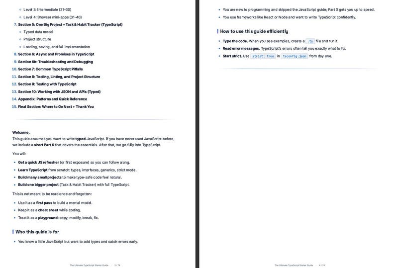 TypeScript Programmier-Anleitung & Spickzettel | Anfänger bis Projekt (Digitaler Download) Bild 3