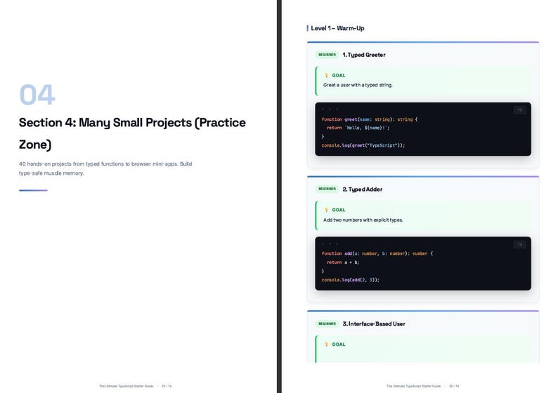 TypeScript Programmier-Anleitung & Spickzettel | Anfänger bis Projekt (Digitaler Download) Bild 5