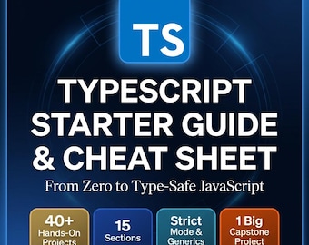 TypeScript Programmier-Anleitung & Spickzettel | Anfänger bis Projekt (Digitaler Download)