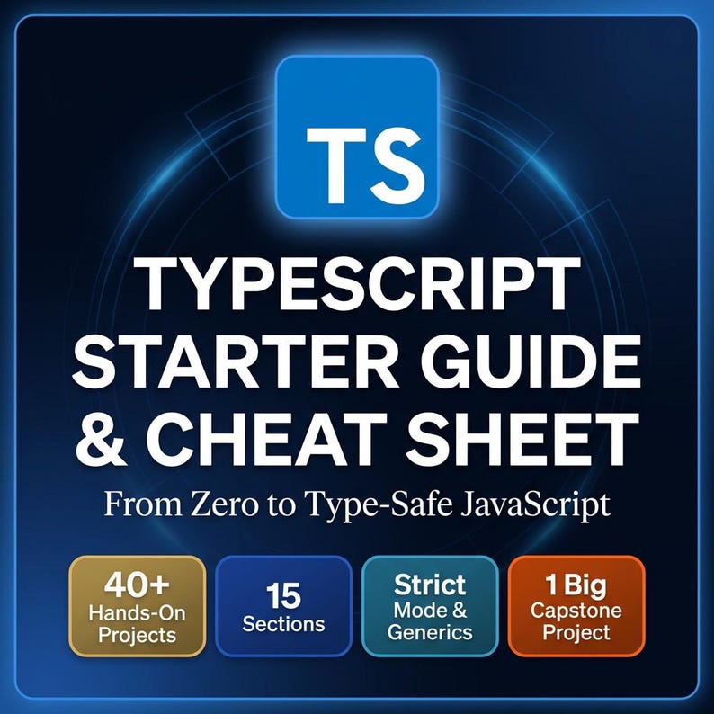 TypeScript Programmier-Anleitung & Spickzettel | Anfänger bis Projekt (Digitaler Download) Bild 1