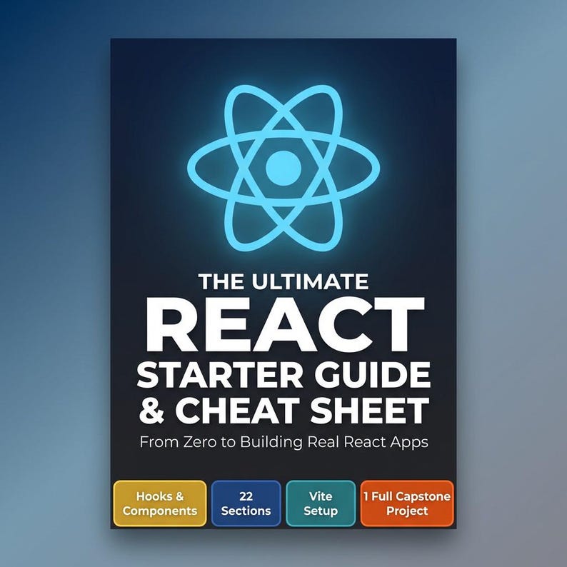 Guide de démarrage et aide-mémoire de React | Crochets, composants, Vite (téléchargement numérique) image 1