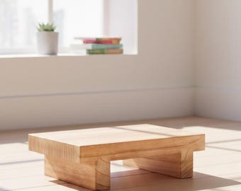 Minimalist Wood Display Riser, Japandi Decor Platform