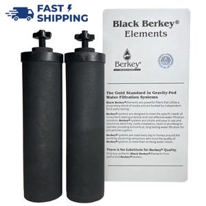 Juego de 2 cartuchos de repuesto para filtro de agua de gravedad negro