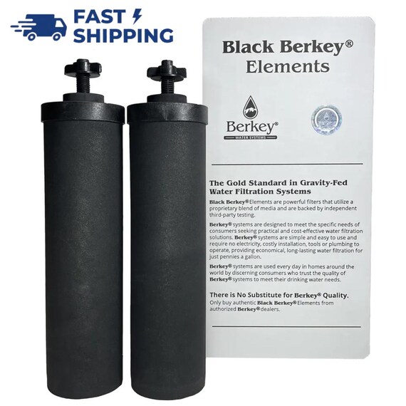 Black Gravity Water Filter Replacement Cartridges Set of 2
