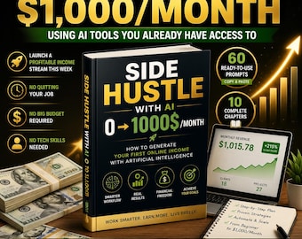 Side Hustle Guide PDF Make Money with AI 0 to 1000 Month Online Income Digital Download Passive Income with AI Ebook