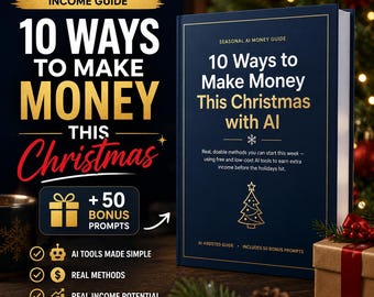 Make Money This Christmas With AI Ebook 10 Side Hustle Ideas Holiday Income Guide Digital PDF Download