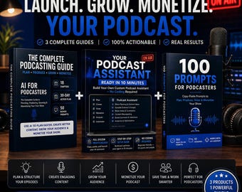 AI for Podcasters Bundle Ebook Prompt Pack and AI Agent Setup Guide Podcast Growth and Monetization Toolkit Digital Download