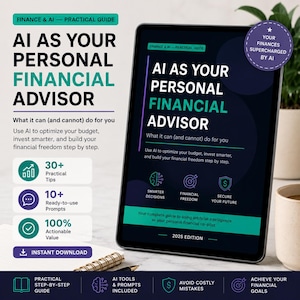 AI Finansiell Rådgivares Guide PDF Personlig Ekonomi E-bok Budgetering, Investeringar och Skuldfrihet med ChatGPT Direktnedladdning