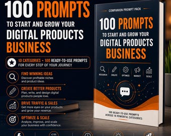 100 Prompts For Etsy Sellers Digital Products Shop Prompt Pack Etsy Business Templates PDF