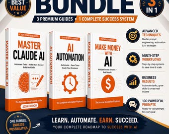 Master Claude AI Bundle Ebook + AI Income Coach + 100 Advanced Prompts Complete Claude AI Course & Toolkit