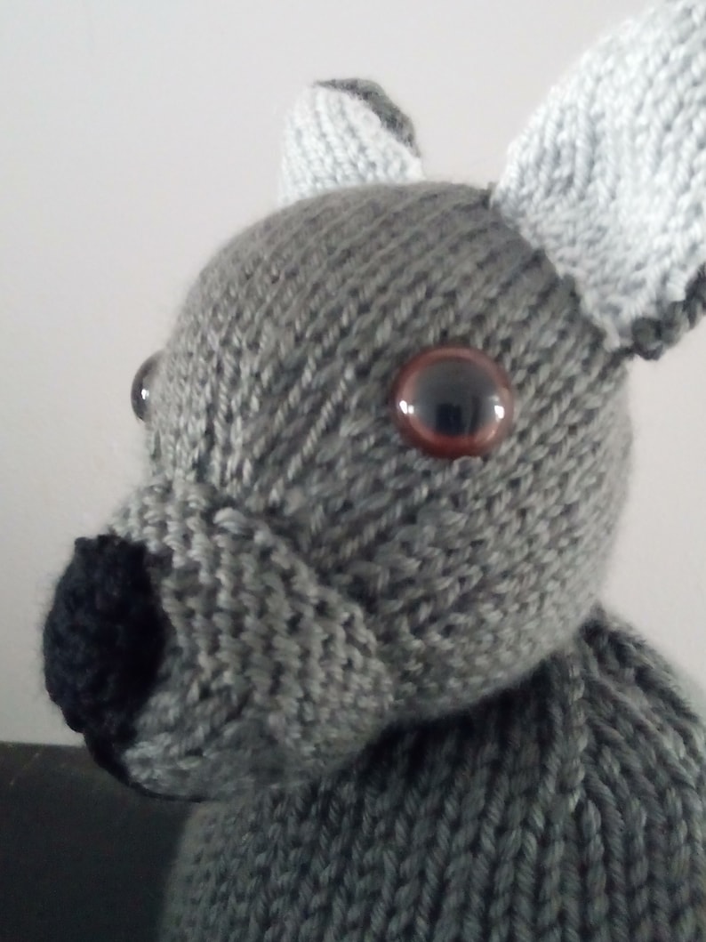 French Bulldog Hand Knitted Tea Cosy to fit small 2 cup tea pot