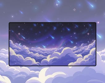 Himmlische Sternennacht Schreibtischunterlage | Lila Space Gaming Surface Mousepad