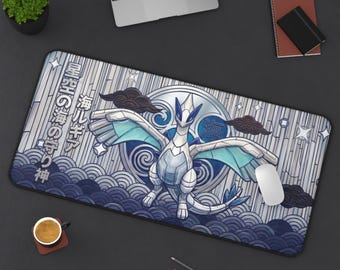 Lugia Pokemon Schreibtischunterlage | Personalisiertes Diving Guardian Gaming Mauspad für Anime-Liebhaber