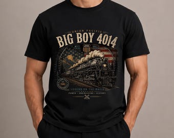 Big Boy 4014 Train Shirt,  Vintage Steam Train Locomotive Tee, Railroad History T-Shirt, Train Enthusiast Gift, Union Pacific