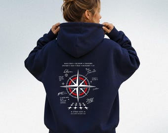 Stray Kids Compass Back Print Hoodie – Stay With Stray Kids Graphic K-Pop Pullover