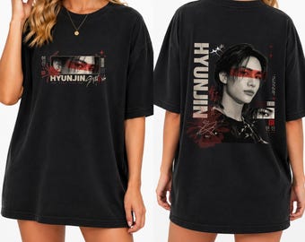 Stray Kids Hyunjin T-Shirt, Hyunjin Kpop Graphic Tee, SKZ Fan Shirt, Oversized Unisex Tee, Skz Fan Gift
