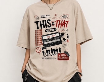 Stray Kids This & That T-Shirt, Kpop Retro Cassette Graphic Tee, World Tour 2026 Fan Shirt