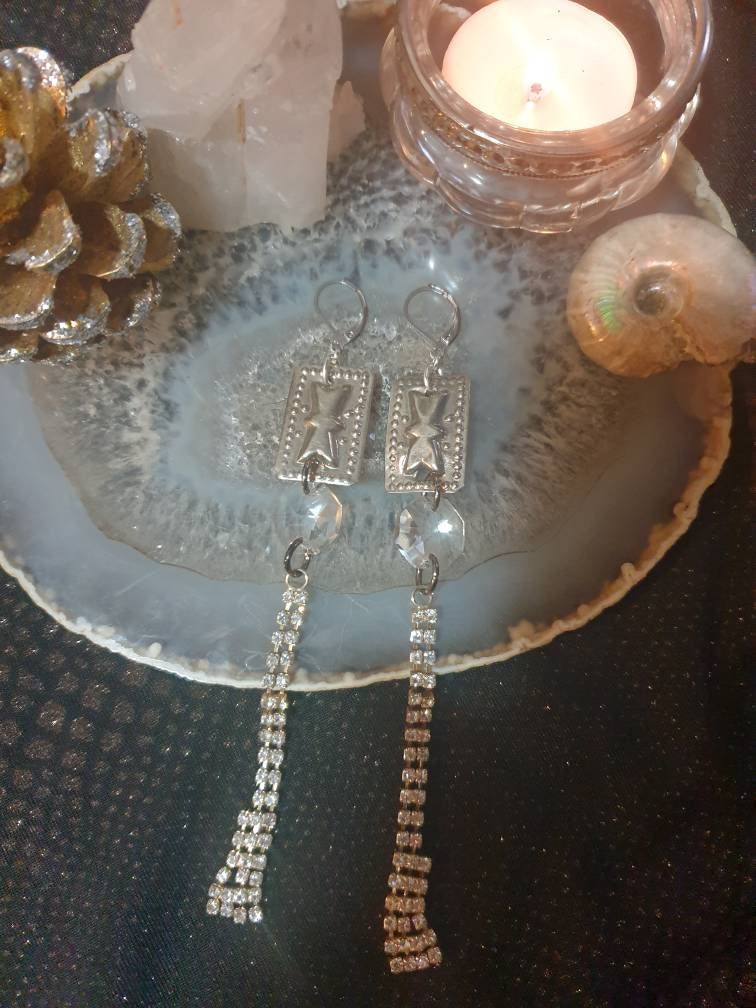 Sweeping Statement...Lusciously Long Assemblage Earrings Etsy