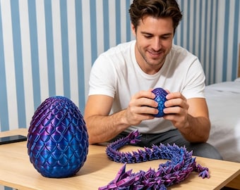 3D Print Twisty Fidget Dragon Egg,Slippery Egg Fidget,Stress Relief Desk Fidget Toy for Adults,Gift