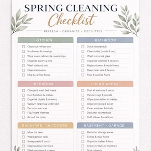 Printable Spring Cleaning Checklist|PDF