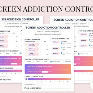 Editable Screen Time Template | Kids Screen Time Chart | Screen Addiction Control | Digital Device Tracker | Social Media literacy Worksheet