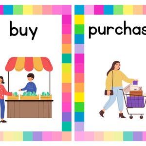 Synonyms Flashcards for Kids | English Vocabulary Cards | Printable ...