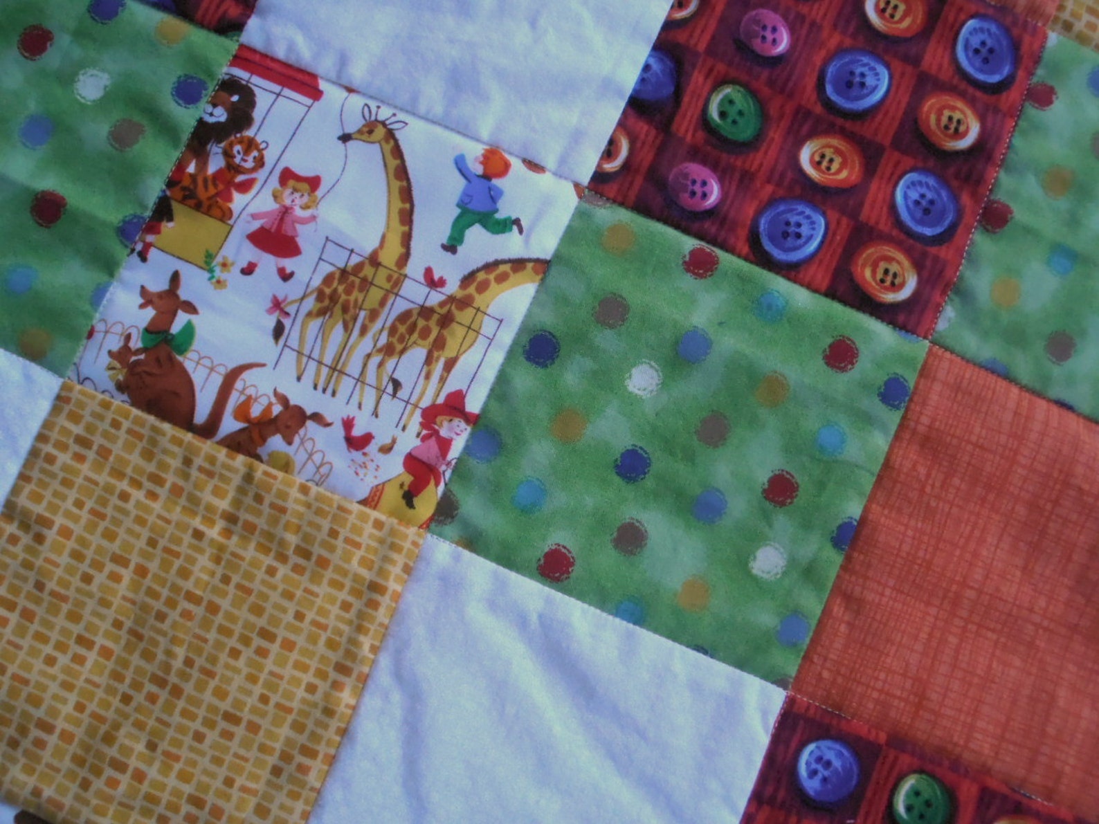 Circus of Circles Quilt Patchwork Baby Quilt Green Red Etsy