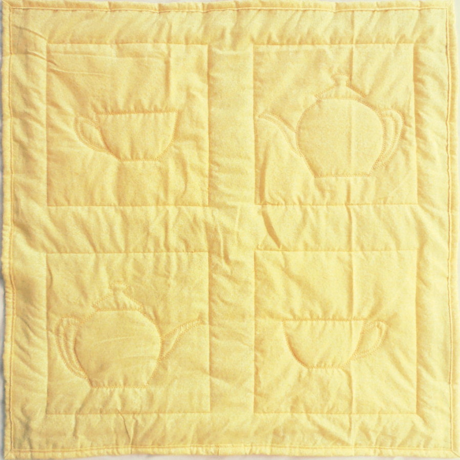 Appliqued Table Topper Teapots and Teacups Table Topper Etsy