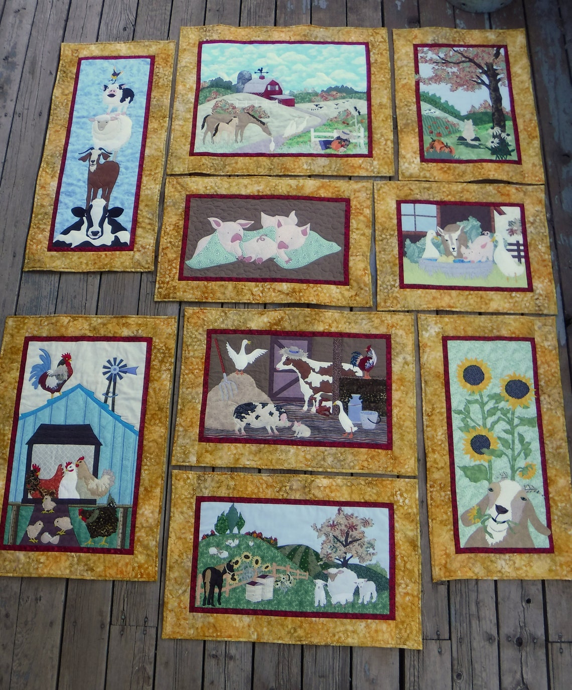 Pigs in a Blanket Applique Quilt Quilted Wall Hanging Etsy