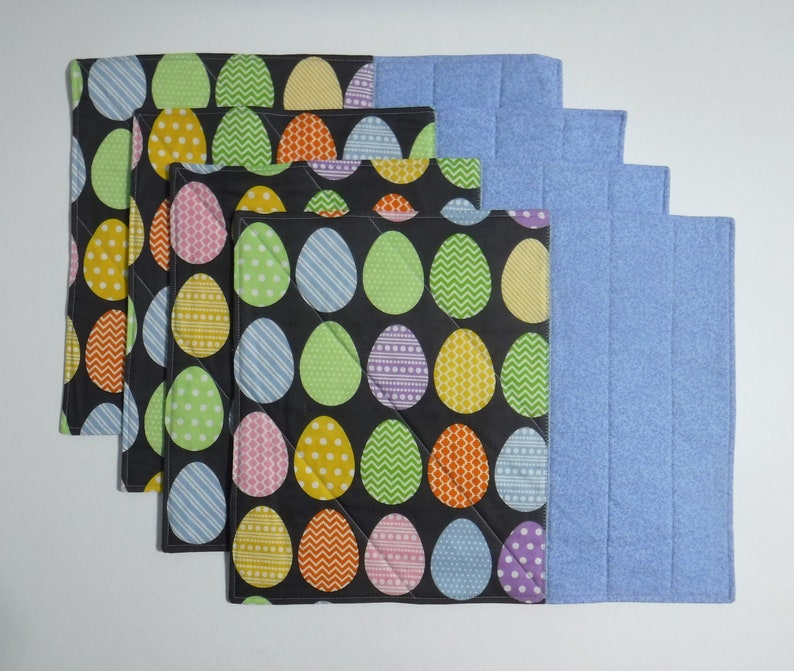 Easter Egg Placemats, Set of 4 Easter Placemats, Easter Table Decor, Choose From Blue, Green, Orange, Purple, or Yellow image 2