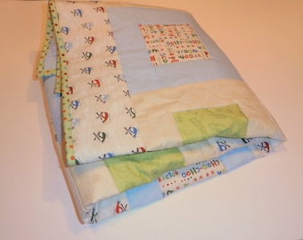 Transportation Baby Quilt, Helicopters, Airplanes, Trains