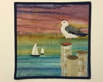 McKenna Ryan Applique Quilt, Gaining Perspective, McKenna Ryan From the Coast With Love, Applique Art Quilt, Quilted Wall Hanging