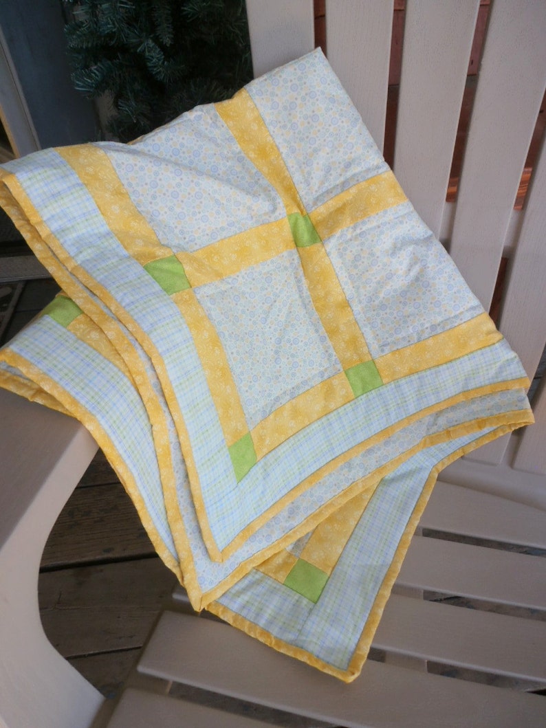 bright-colored-baby-quilt-plaid-quilt-circle-quilt-yellow-etsy