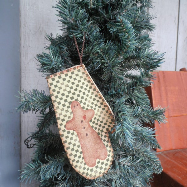 Mitten sieraad, peperkoek Cookie sieraad, Tree Ornament, sieraad invulbare Mitten, omkeerbare Kerstbal