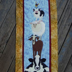 Piggy-back Ride Applique Quilt, Quilted Wall Hanging, Applique Art Quilt, McKenna Ryan Back on the Farm, Applique Wall Art